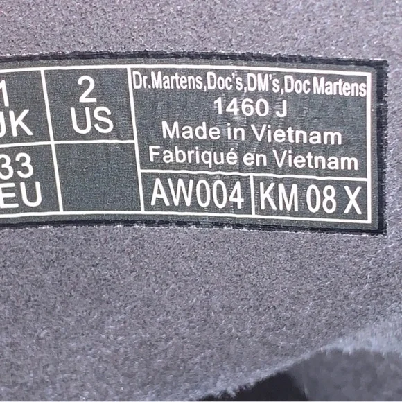 Dr. Martens 1460 J Black Patent Leather Boots Size 2 US Youth - Picture 5 of 7